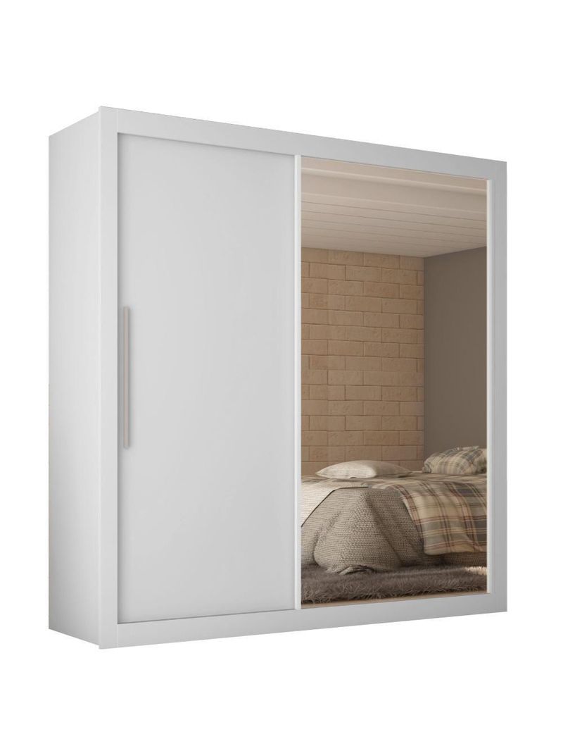 Guarda Roupas 2 Portas Solteiro Real Branco Acetinado