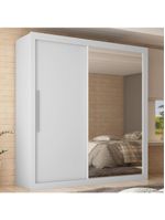 Guarda Roupas 2 Portas Solteiro Real Branco Acetinado