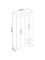 Guarda Roupas Solteiro 4 Portas 2 Gavetas Malta Madeirado