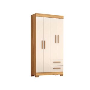 Guarda Roupas Solteiro 4 Portas 2 Gavetas Malta Madeirado / Off White Notável