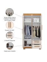 Guarda Roupas Solteiro 4 Portas 2 Gavetas Malta Madeirado
