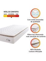 Colchão Solteiro Molas Ensacadas City Pillow Top