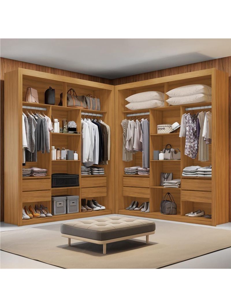 Closet Casal Premium 8 Gavetas Amoudi Móveis Freijó Trend