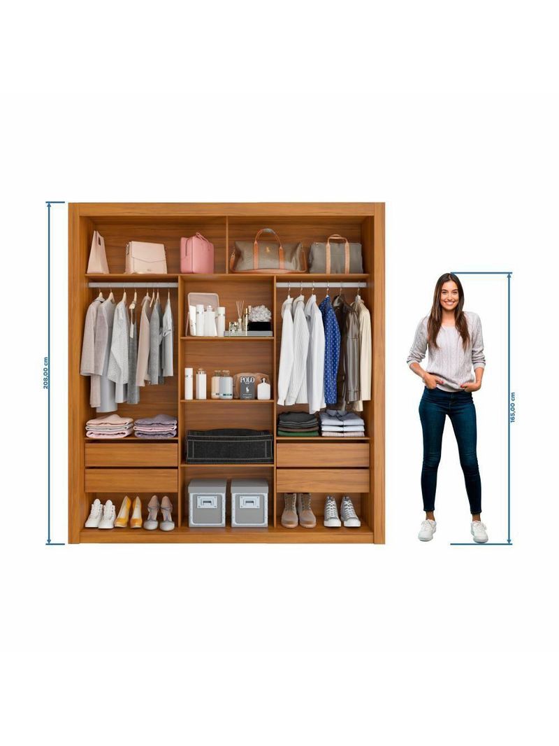 Closet Casal Premium 8 Gavetas Amoudi Móveis Freijó Trend