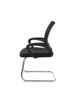 Kit 2 Cadeiras Escritório Basic Diretor Fixa Tela Mesh Preta Base Cromada