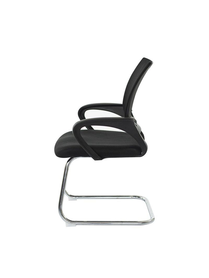 Kit 2 Cadeiras Escritório Basic Diretor Fixa Tela Mesh Preta Base Cromada