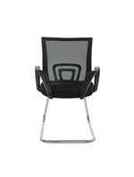 Kit 2 Cadeiras Escritório Basic Diretor Fixa Tela Mesh Preta Base Cromada