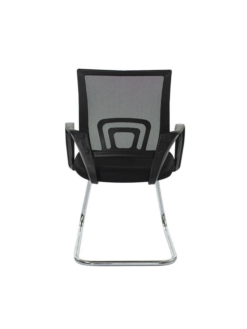 Kit 2 Cadeiras Escritório Basic Diretor Fixa Tela Mesh Preta Base Cromada