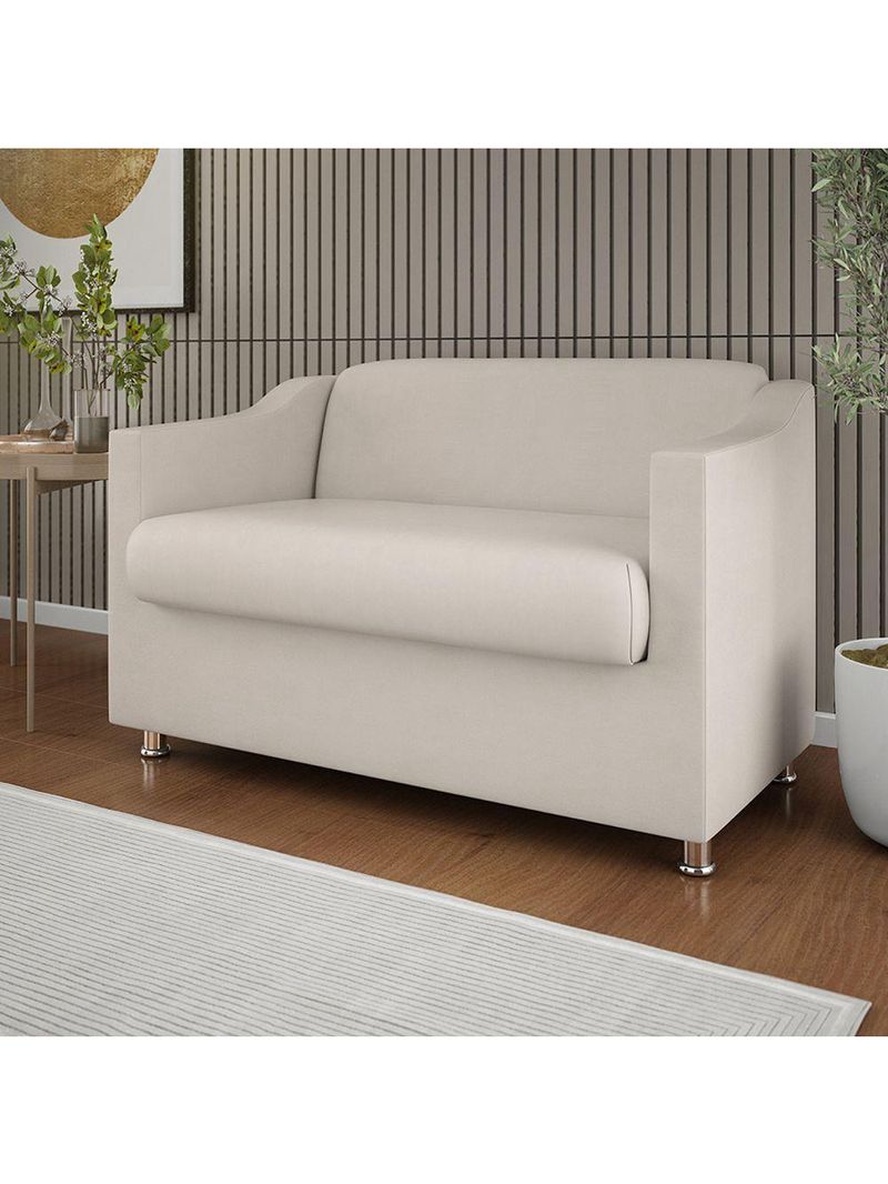 Sofá Namoradeira 2 Lugares Tilla Sala de Espera – Balaqui Decor | Cor: Bege