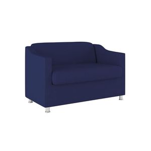 Sofá Namoradeira 2 Lugares Tilla Sala De Espera – Balaqui Decor Cor:azul Marinho
