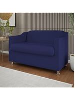 Sofá Namoradeira 2 Lugares Tilla Sala De Espera – Balaqui Decor Cor:azul Marinho