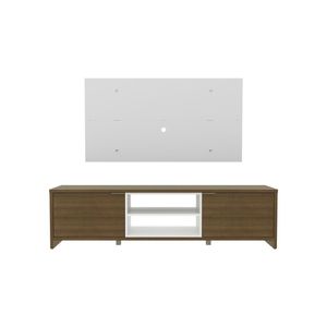 Rack Rustic e Painel para TV Metz Branco – Madesa