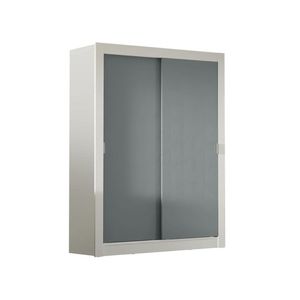 Guarda-Roupa Solteiro Madesa Denver 2 Portas de Correr – Branco/Cinza