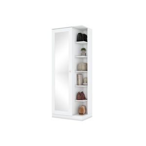 Sapateira Espelho 01 Porta 06 Prateleiras íris Henn Branco