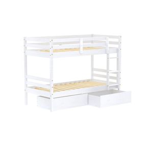 Beliche Solteiro Eco Com 02 Gavetas Madeira Maciça Branco Megamobilia