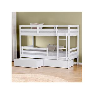 Beliche Infantil Dreams Com 02 Gavetas E Grade De Proteção Madeira Maciça Branco Megamobilia