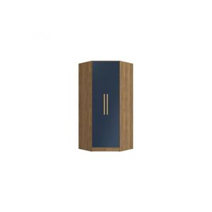 Guarda-roupa De Canto 2 Portas Kappesberg Adapt Nogueira/azul Profundo 105cm