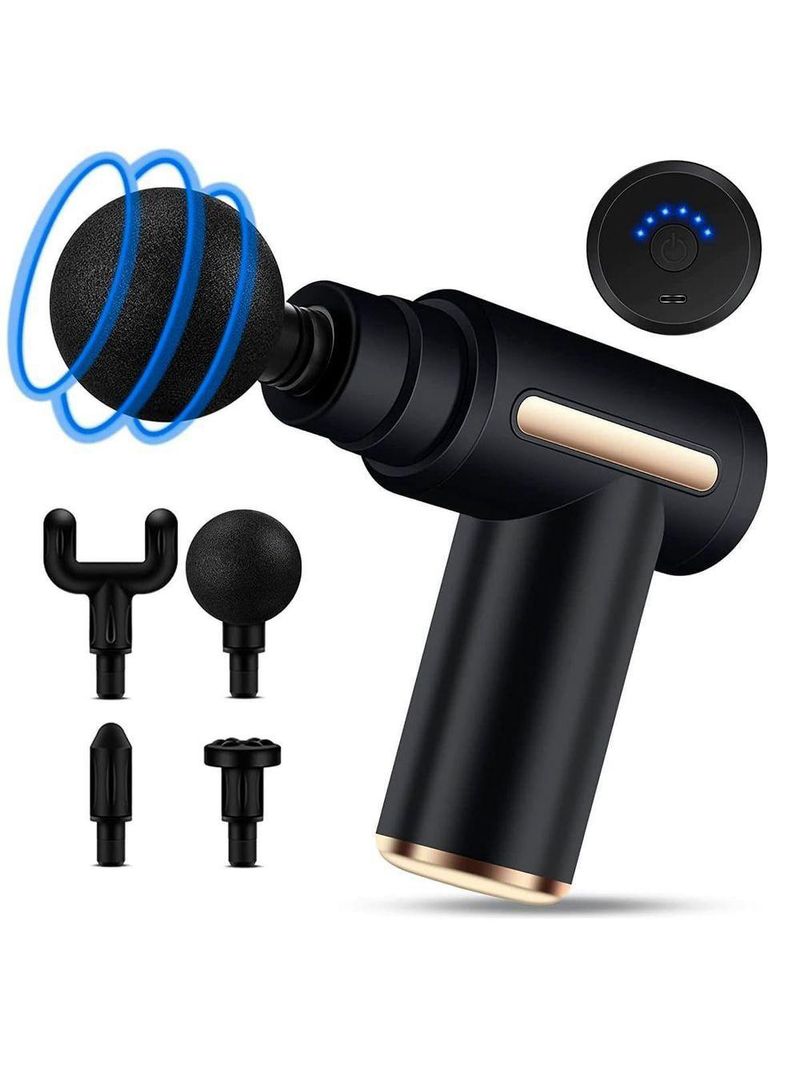 Massageador Corporal Elétrico Pistola Usb Portátil 4 Em 1