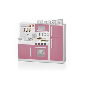 Cozinha Infantil Com Geladeira Mdf Perfeita Rosa Potente