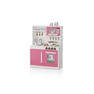 Cozinha Infantil Mdf Perfeita Com Pia Inox Rosa Potente