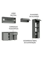 Armário de Cozinha Completa Suspenso 260cm Nice Madesa 10 Cinza