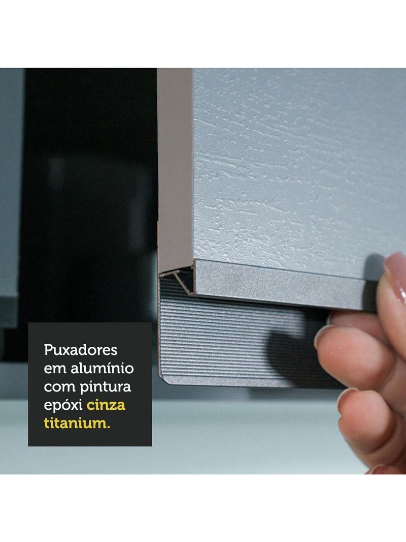 Armário de Cozinha Completa Suspenso 260cm Nice Madesa 10 Cinza