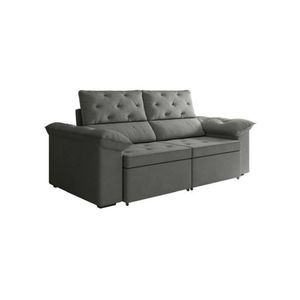 Sofá Retrátil 2 Lugares Inglaterra Suede Cinza