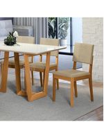 Par De Cadeiras Kappesberg Em Madeira Maciça Dora Boucle Bege