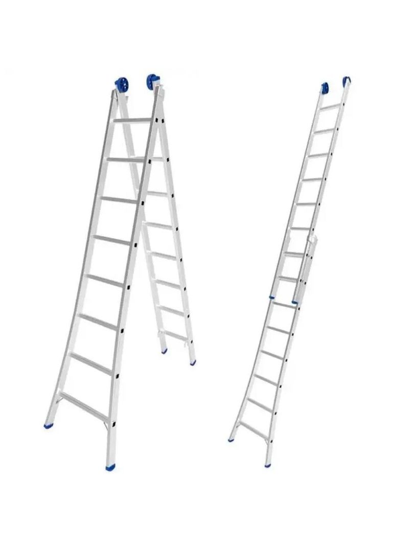 Escada de Alumínio Extensiva 2 x 8 Degraus 2,53 x 4,21 Metros MOR