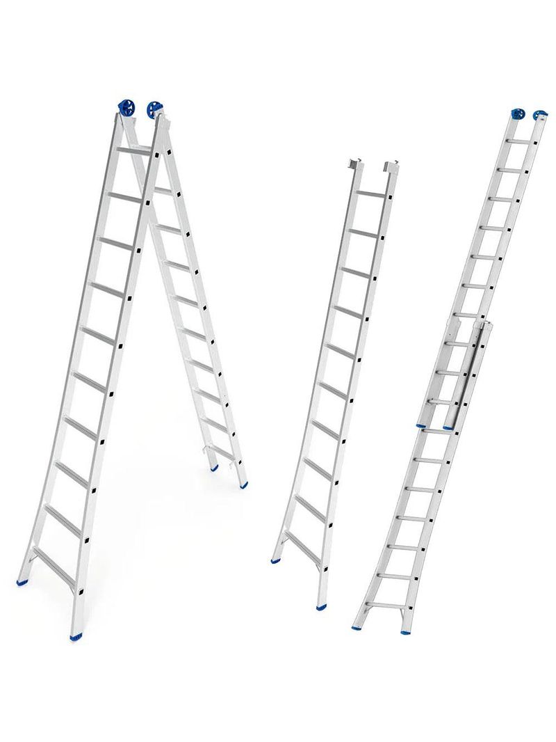 Escada de Alumínio Extensiva 2 x 10 Degraus 3,09 x 5,05 Metros MOR