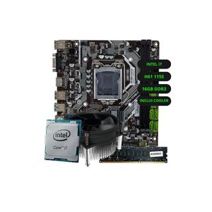 Kit Upgrade Intel Core i7 Placa Mãe H61 Memória RAM 16GB DDR3
