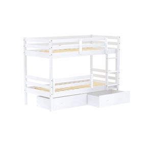 Beliche Infantil Slim Rb Com 02 Gavetas E Grade De Proteção Madeira Maciça Branco Housin