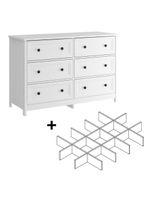 Cômoda 6 Gavetas Com Divisoria Ditália Dm-217 Branco