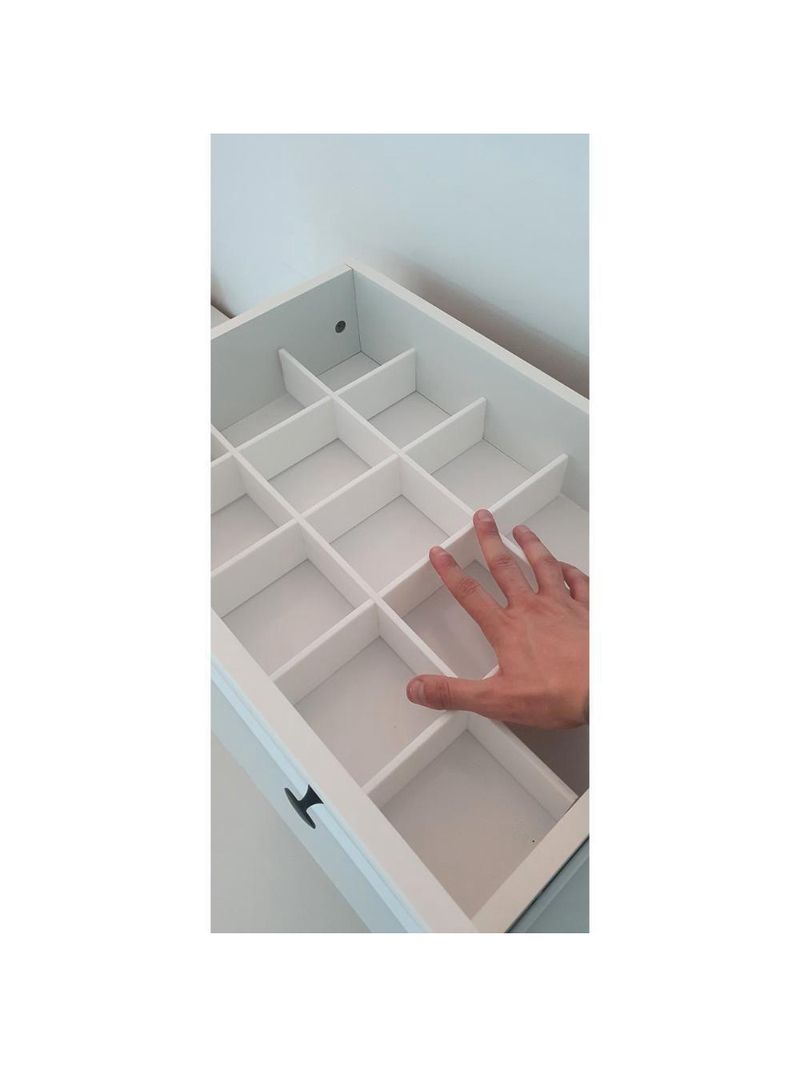 Cômoda 6 Gavetas Com Divisoria Ditália Dm-217 Branco