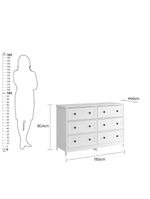Cômoda 6 Gavetas Com Divisoria Ditália Dm-217 Branco