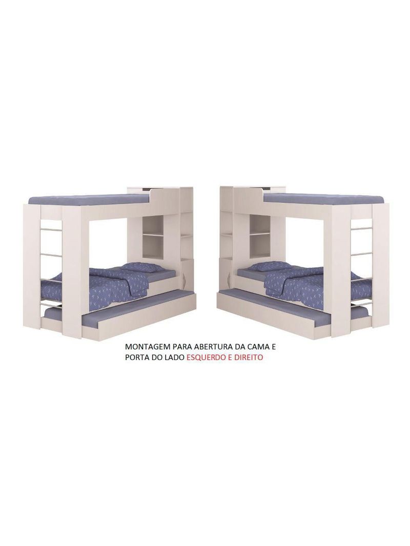 Beliche Cama Aux C/ 3 Colchões Ditália Treliche Cm-15