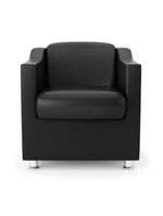 Poltrona Para Recepção Cor Courino Preta