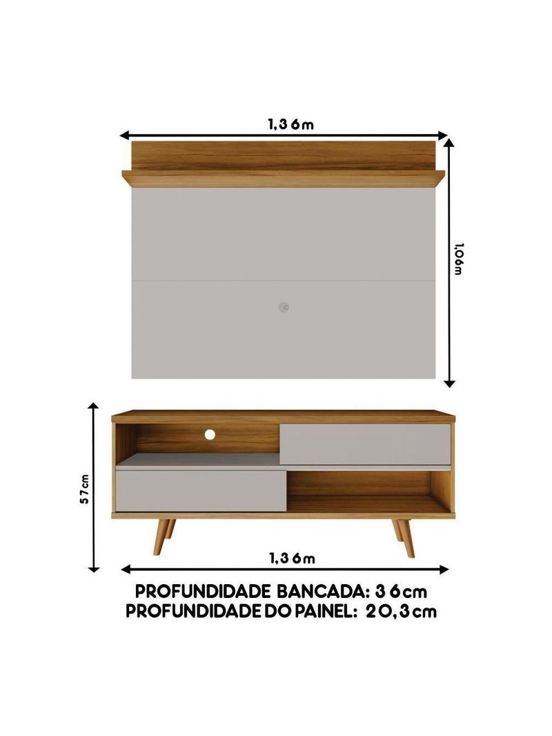 Conjunto Para Sala Rack E Painel De Tv