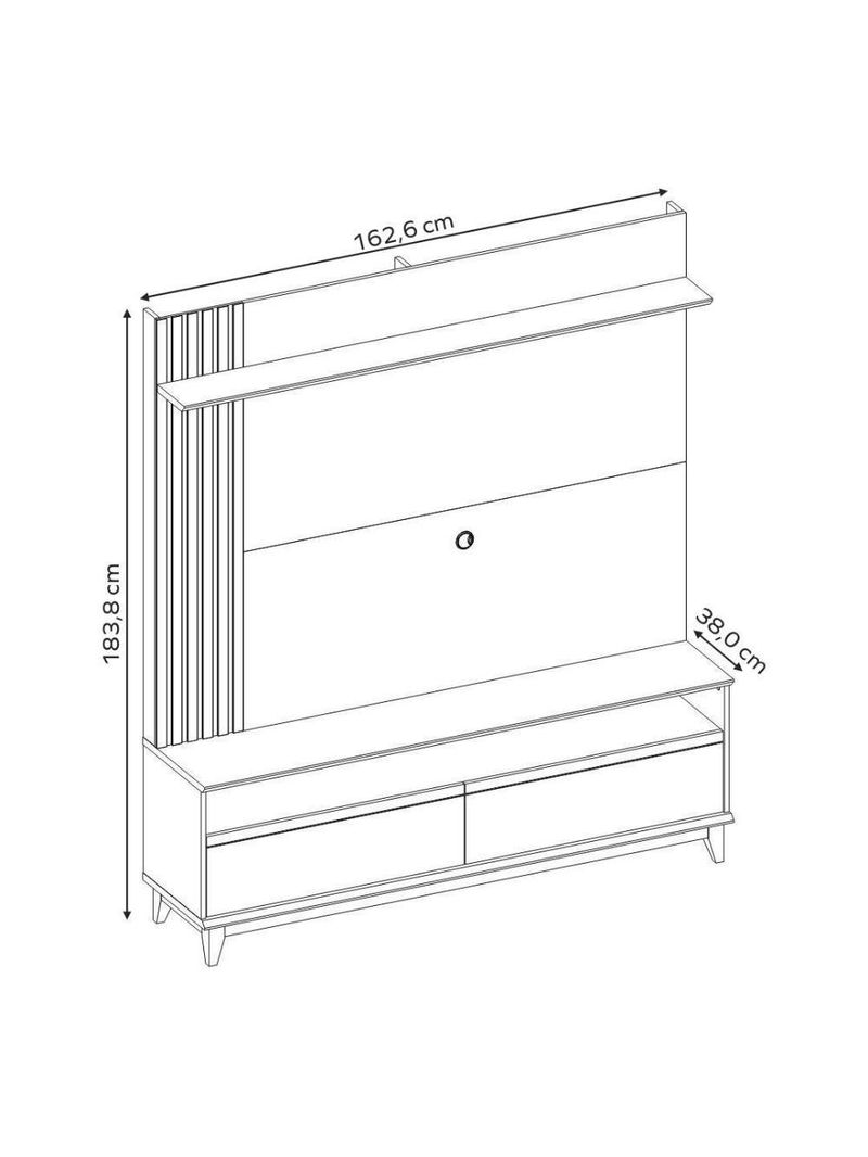 Estante Home Nt1335 Para Tv Até 65" Of White Tx/freijó Trend Notável Móveis Off White Tx/freijó Trend