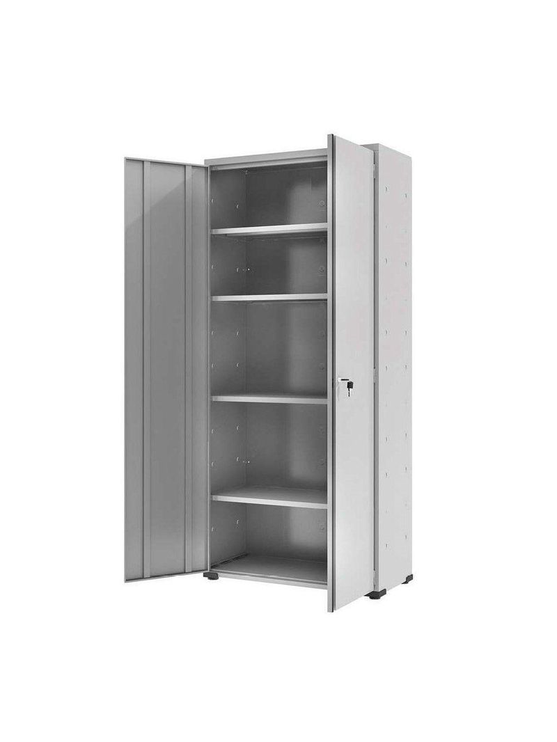 Armário de Aço Escritório Fechadura 4 Prateleiras EA301 - Cinza