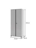 Armário Aço Escritório Fechadura 3 Prateleiras Ea303 Cinza