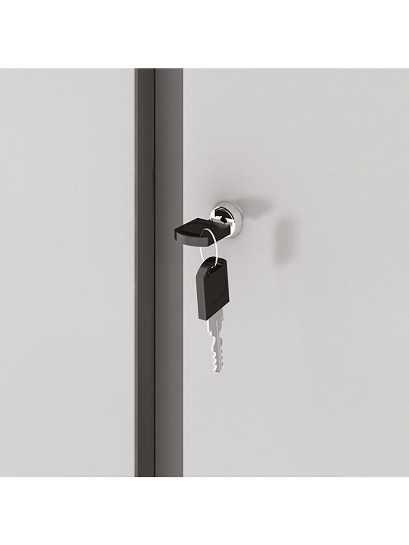 Armário Aço Escritório Fechadura 3 Prateleiras Ea303 Cinza