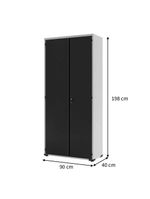 Armário Aço Escritório Fechadura 4 Prateleiras Ea301 Preto