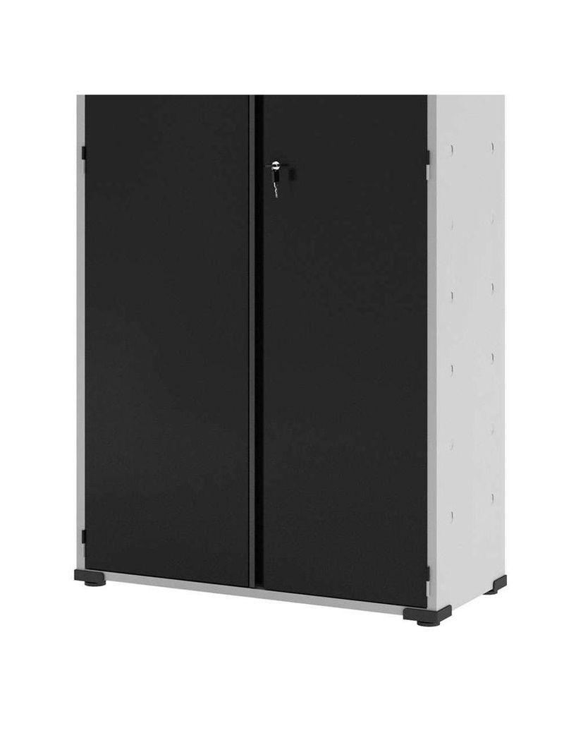 Armário Aço Escritório Fechadura 4 Prateleiras Ea301 Preto