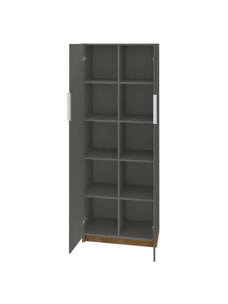 Armário Alto Escritório 2 Portas Cubic Cinza - Caemmun