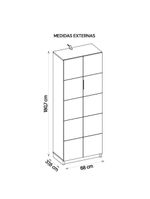 Armário Alto Escritório 2 Portas Cubic Cinza - Caemmun