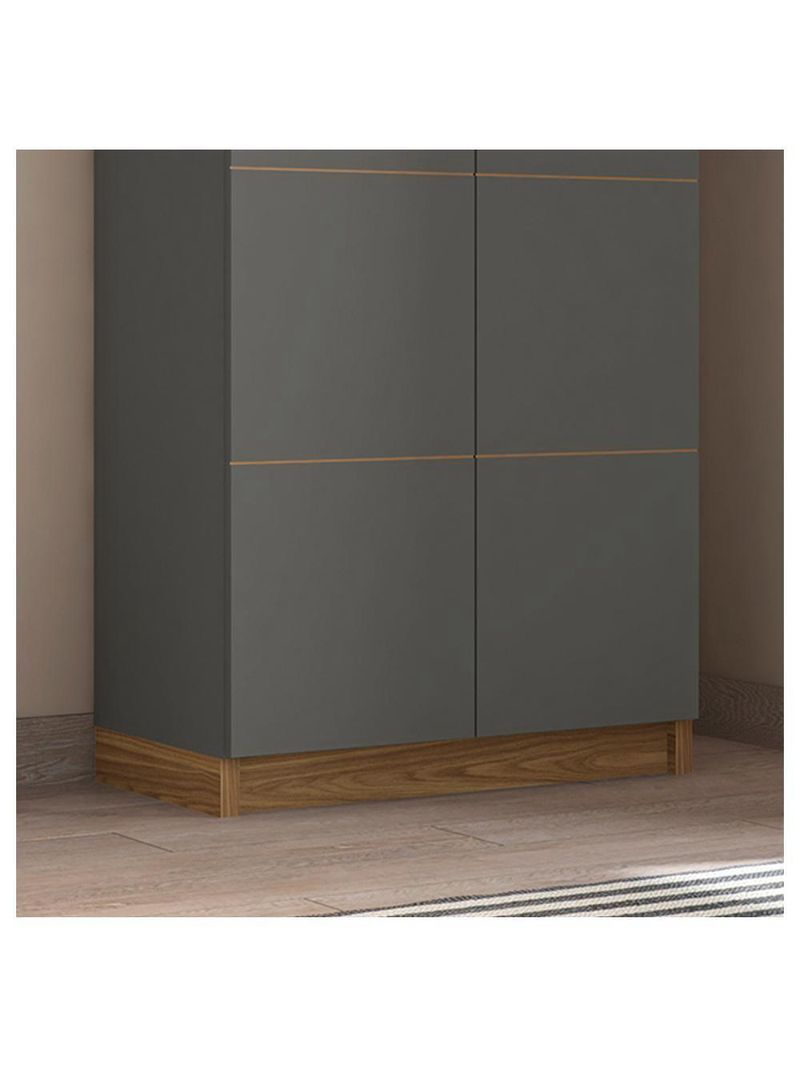 Armário Alto Escritório 2 Portas Cubic Cinza - Caemmun