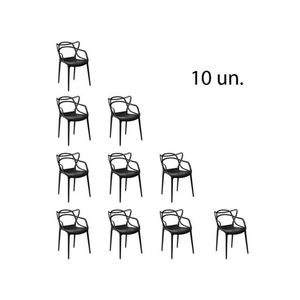 Kit 10 Cadeiras Allegra Sala De Jantar Preto