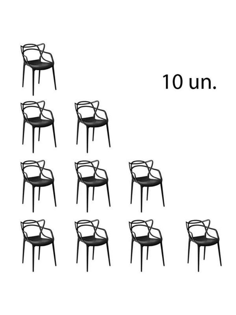 Kit 10 Cadeiras Allegra Sala De Jantar Preto