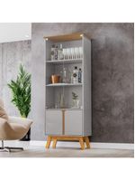 Cristaleira 2 Portas Madri Off White com Cinamomo | Bechara